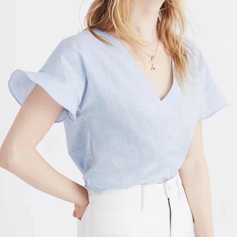 Madewell Sundrift Ruffle Top Sz XS